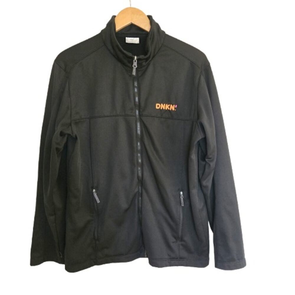 DNKN! Dunkin Donuts Black Softshell Full Zip Jacket Men's Medium